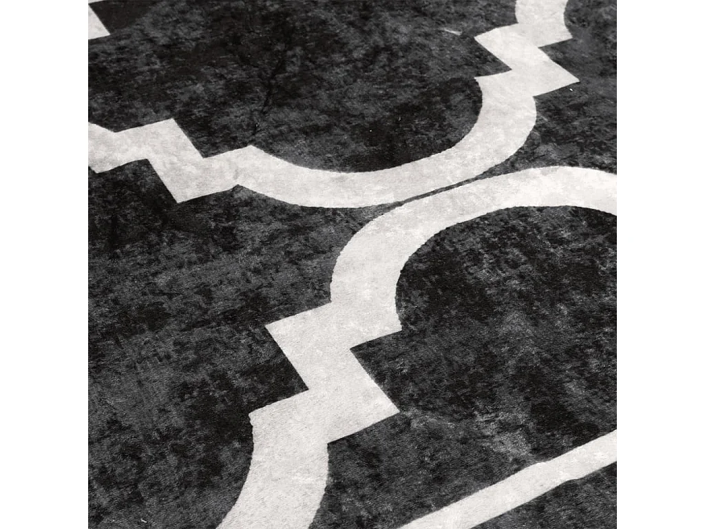 Tapis lavable noir et blanc 120x180 antidérapant