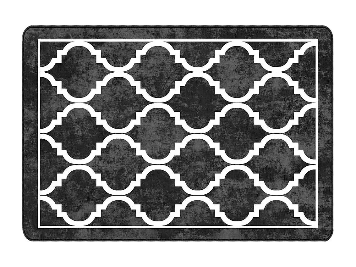 Tapis lavable noir et blanc 120x180 antidérapant