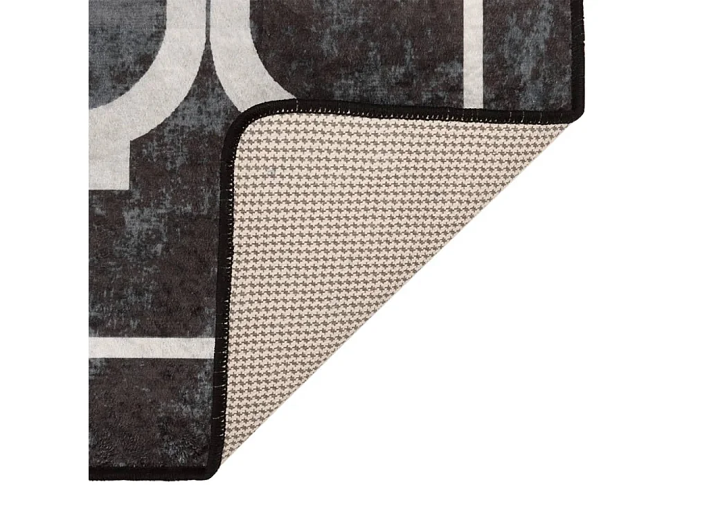 Tapis lavable noir et blanc 120x180 antidérapant