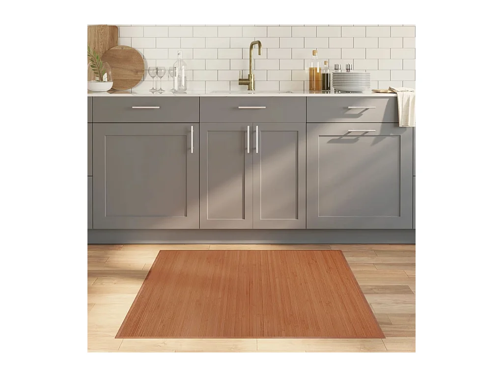 Tapis carré naturel 100x100 bambou