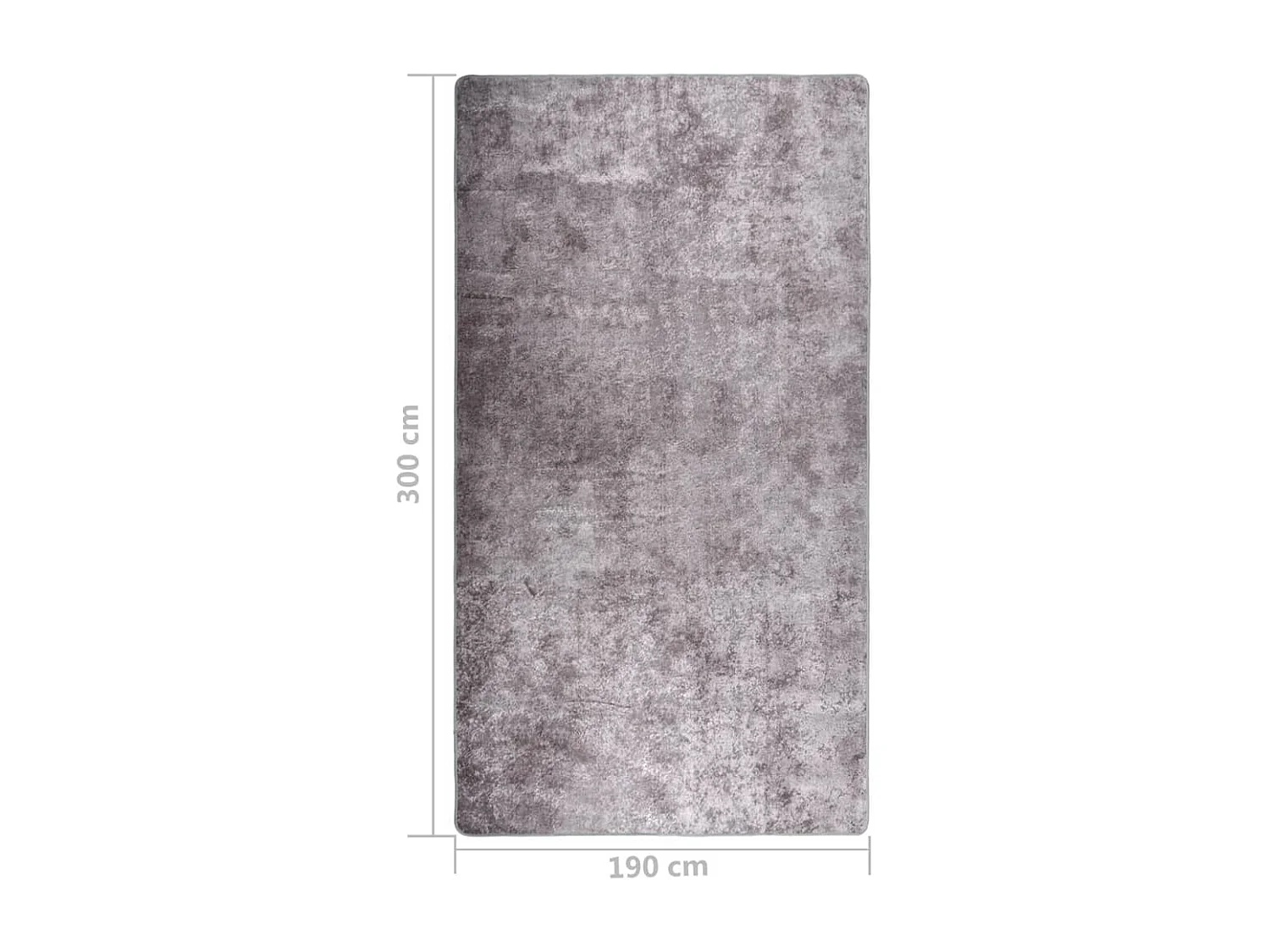 Tapis lavable antidérapant 190x300 Gris