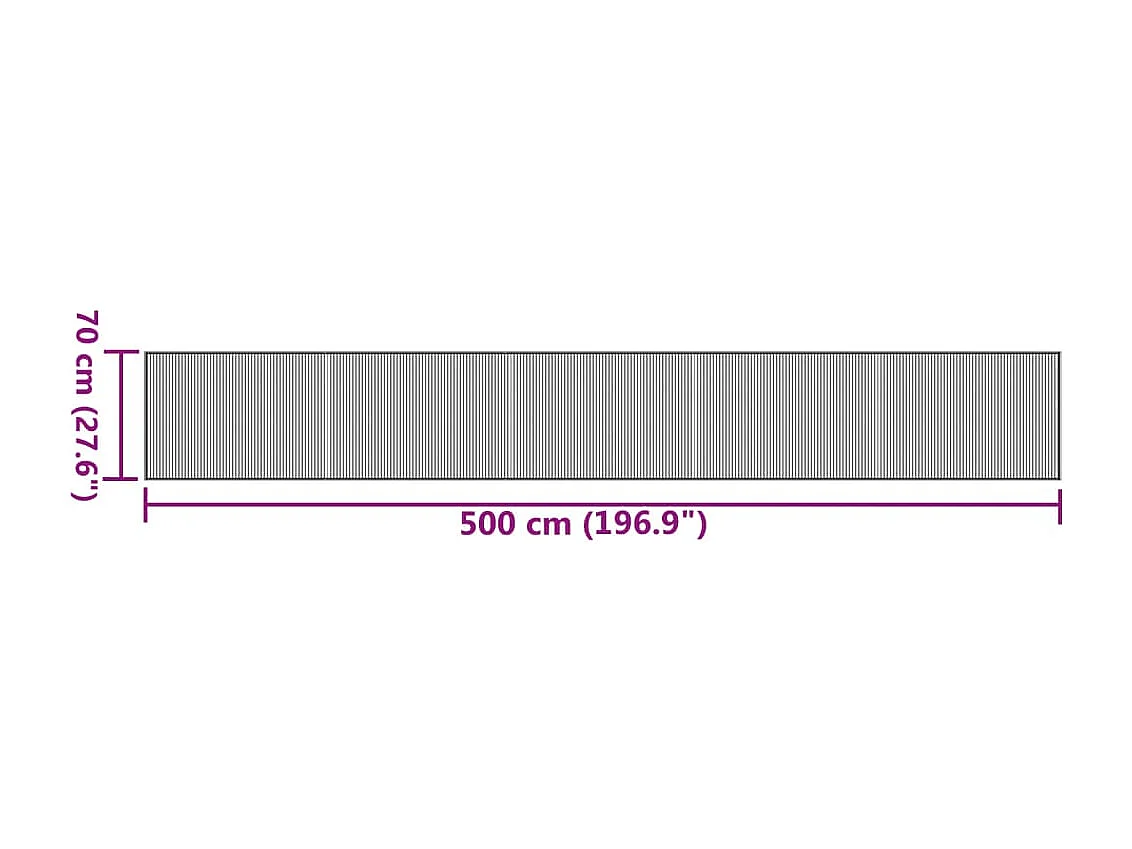 Tapis rectangulaire marron foncé 70x500 bambou
