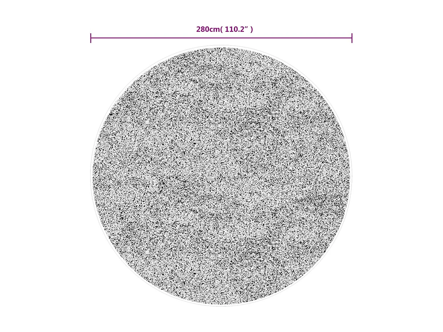 Tapis shaggy à poils longs moderne crème et noir Ø 280cm