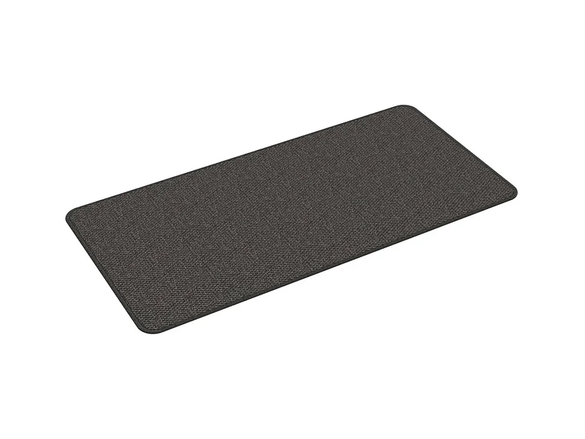Tapis de couloir aspect sisal anthracite 50x100