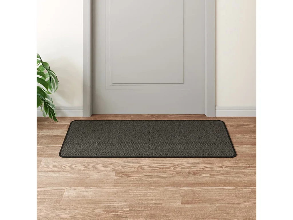 Tapis de couloir aspect sisal anthracite 50x100