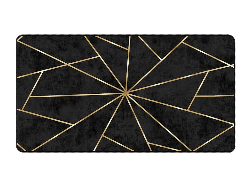 Tapis lavable noir et doré 80x150 antidérapant
