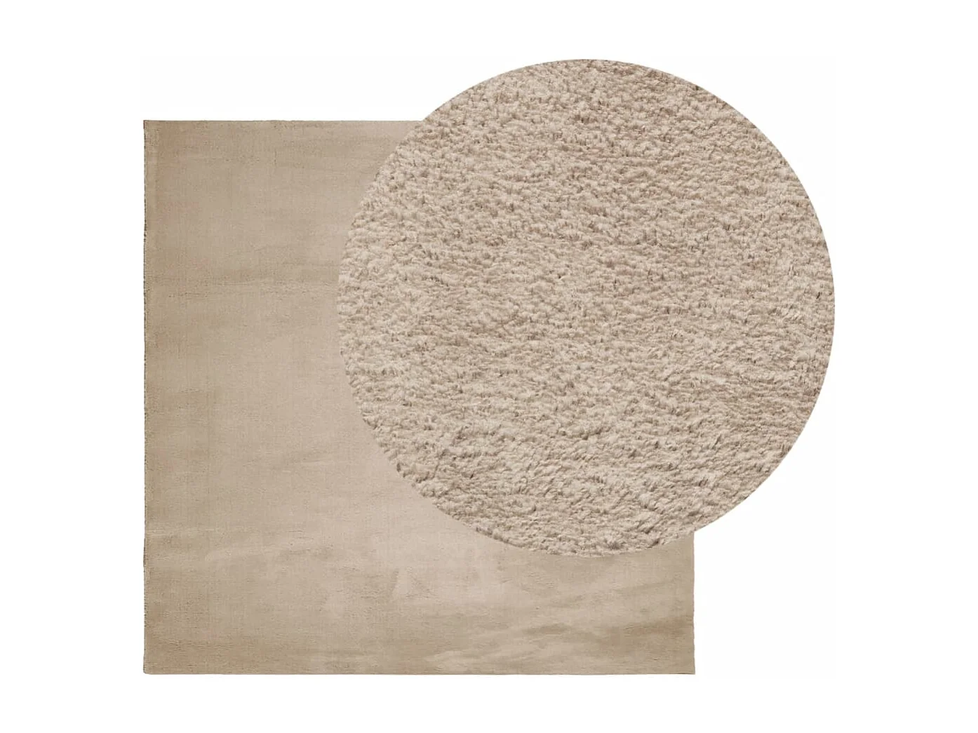 Tapis HUARTE à poils courts doux et lavable sable 160x160