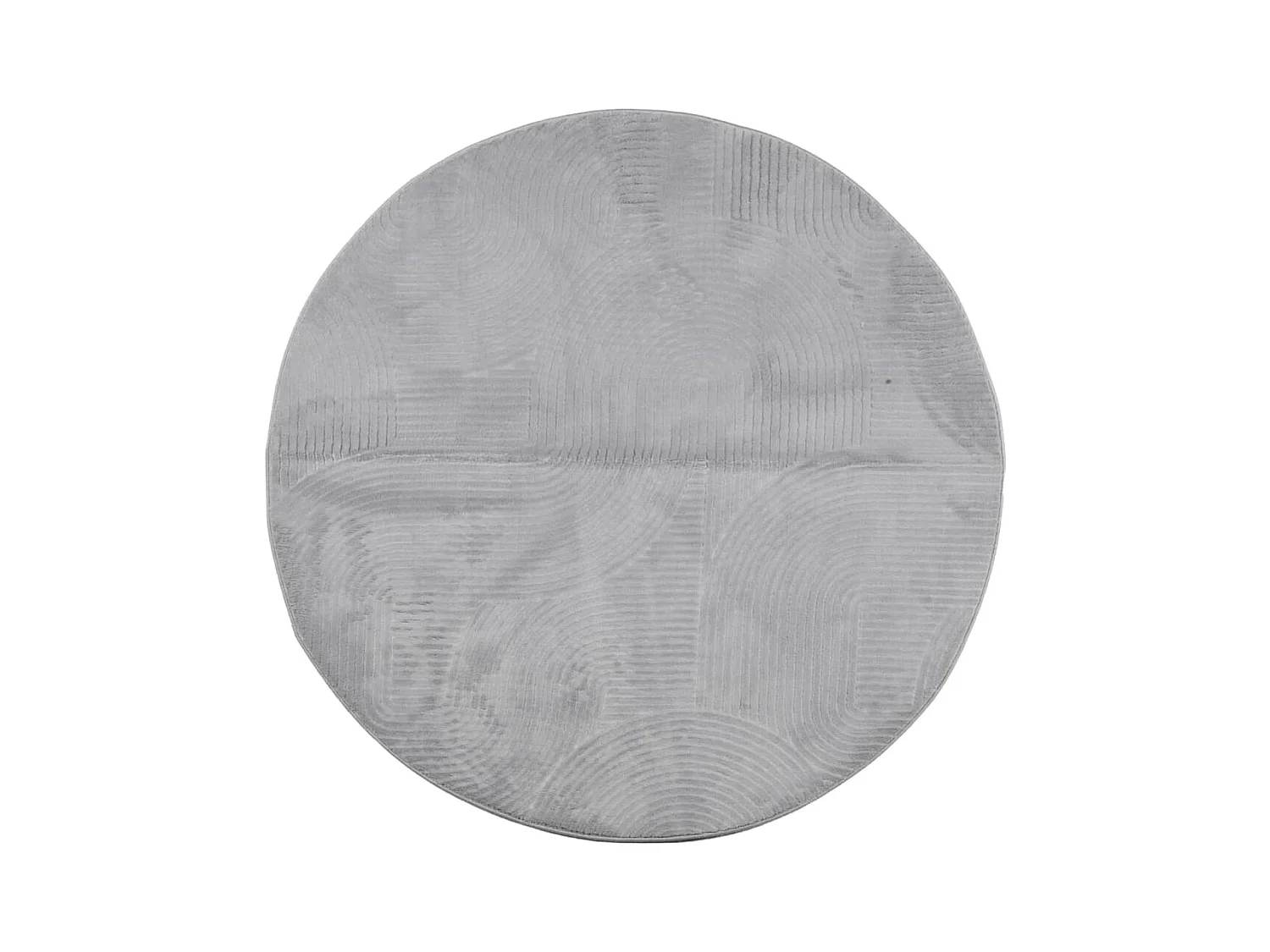 Tapis IZA poils courts style scandinave gris Ø 100cm