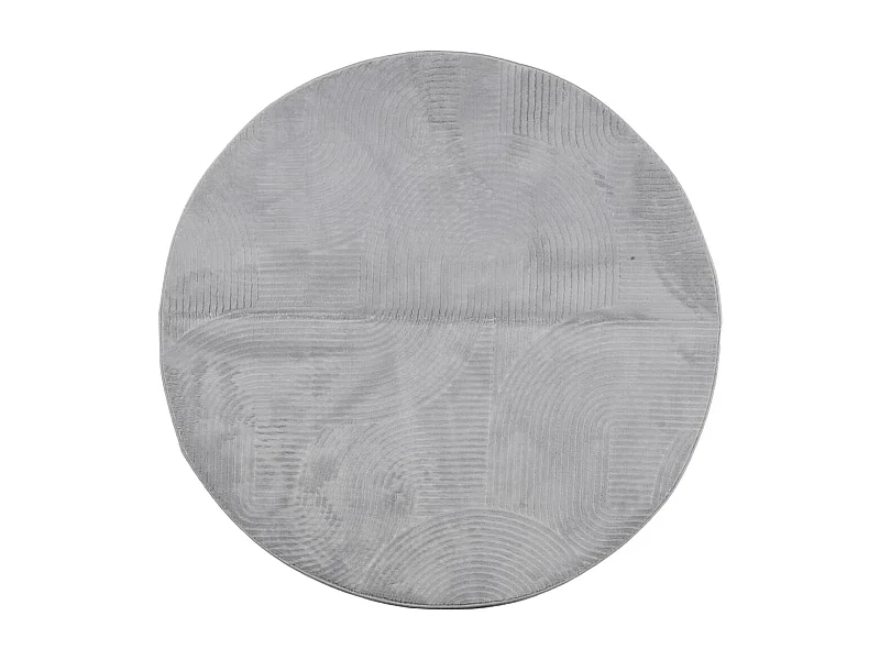 Tapis IZA poils courts style scandinave gris Ø 100cm