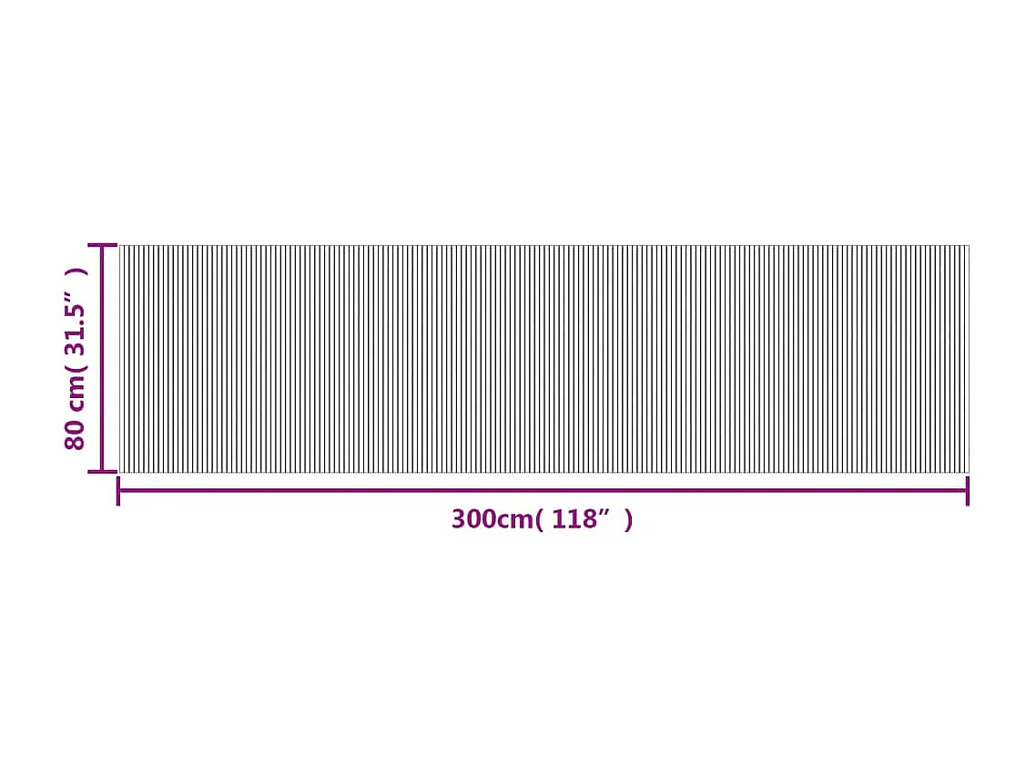 Tapis rectangulaire naturel clair 80x300 bambou