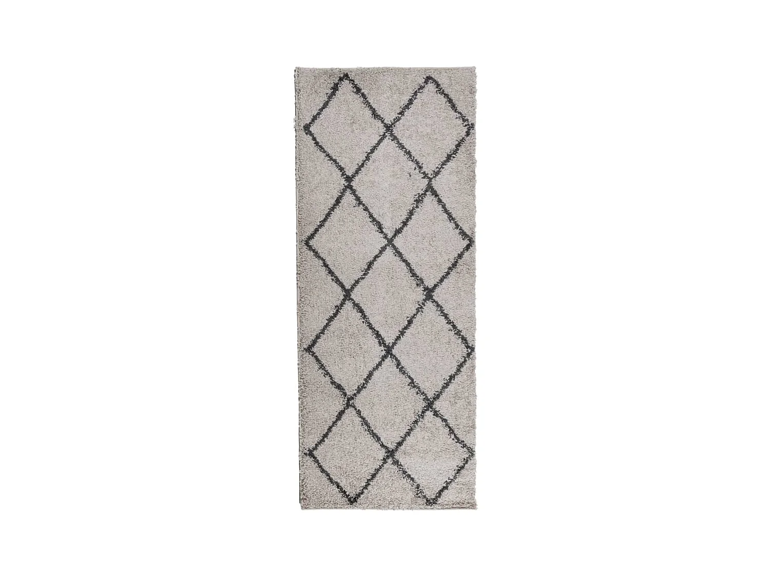 Tapis shaggy à poils longs moderne beige anthracite 80x200
