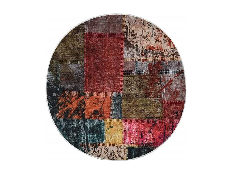 Tapis lavable multicolore Ø 200cm antidérapant