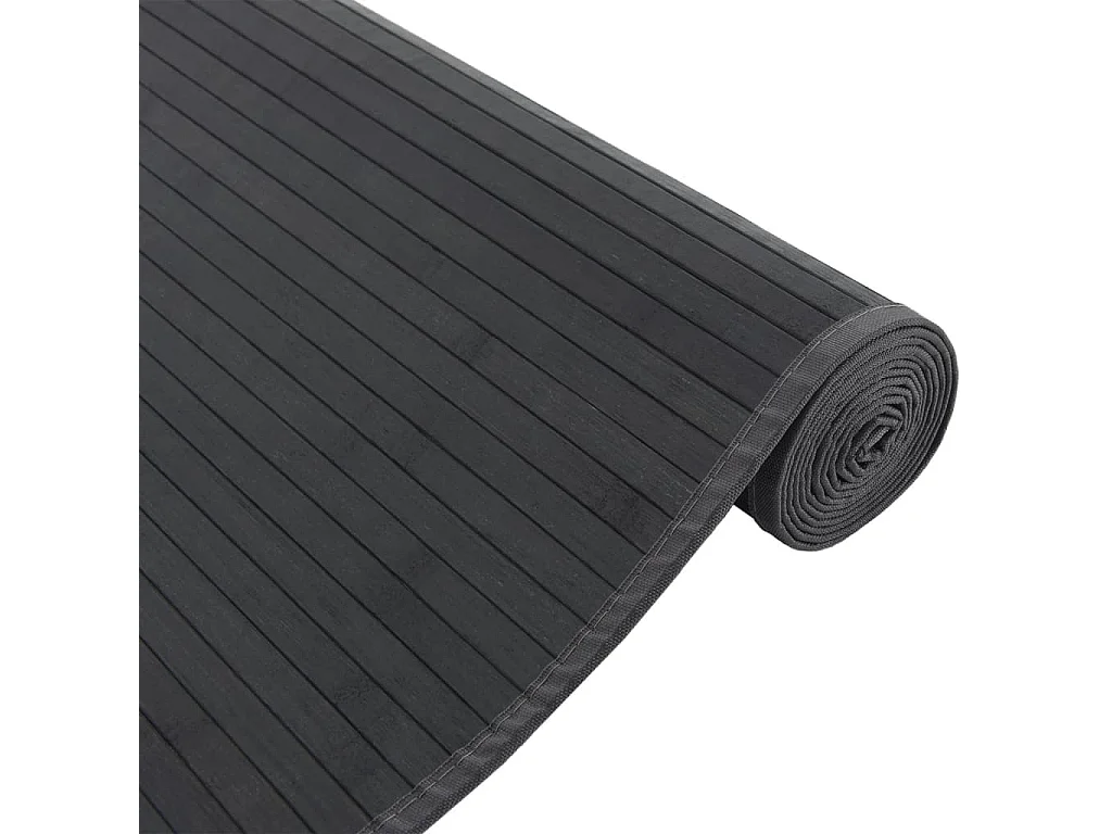 Tapis rectangulaire noir 80x200 bambou