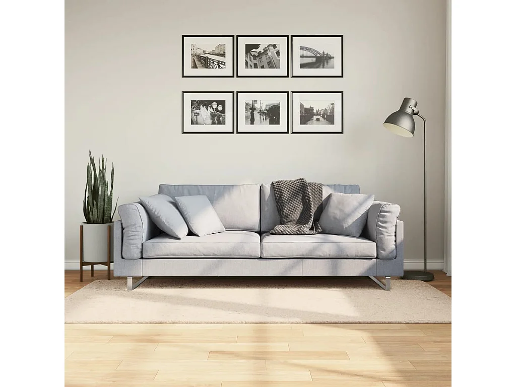 Tapis HUARTE à poils courts doux et lavable beige 100x200