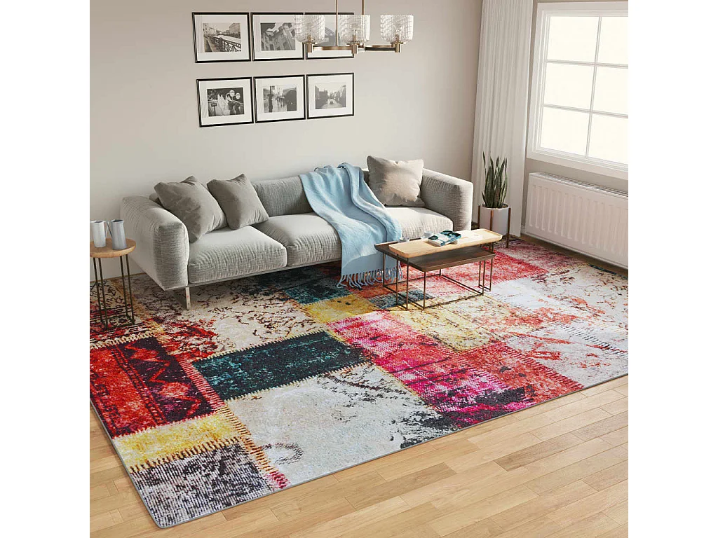 Tapis lavable multicolore 400x300 antidérapant