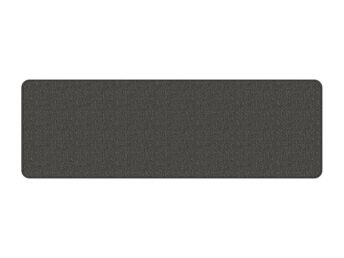 Tapis de couloir aspect sisal anthracite 50x150