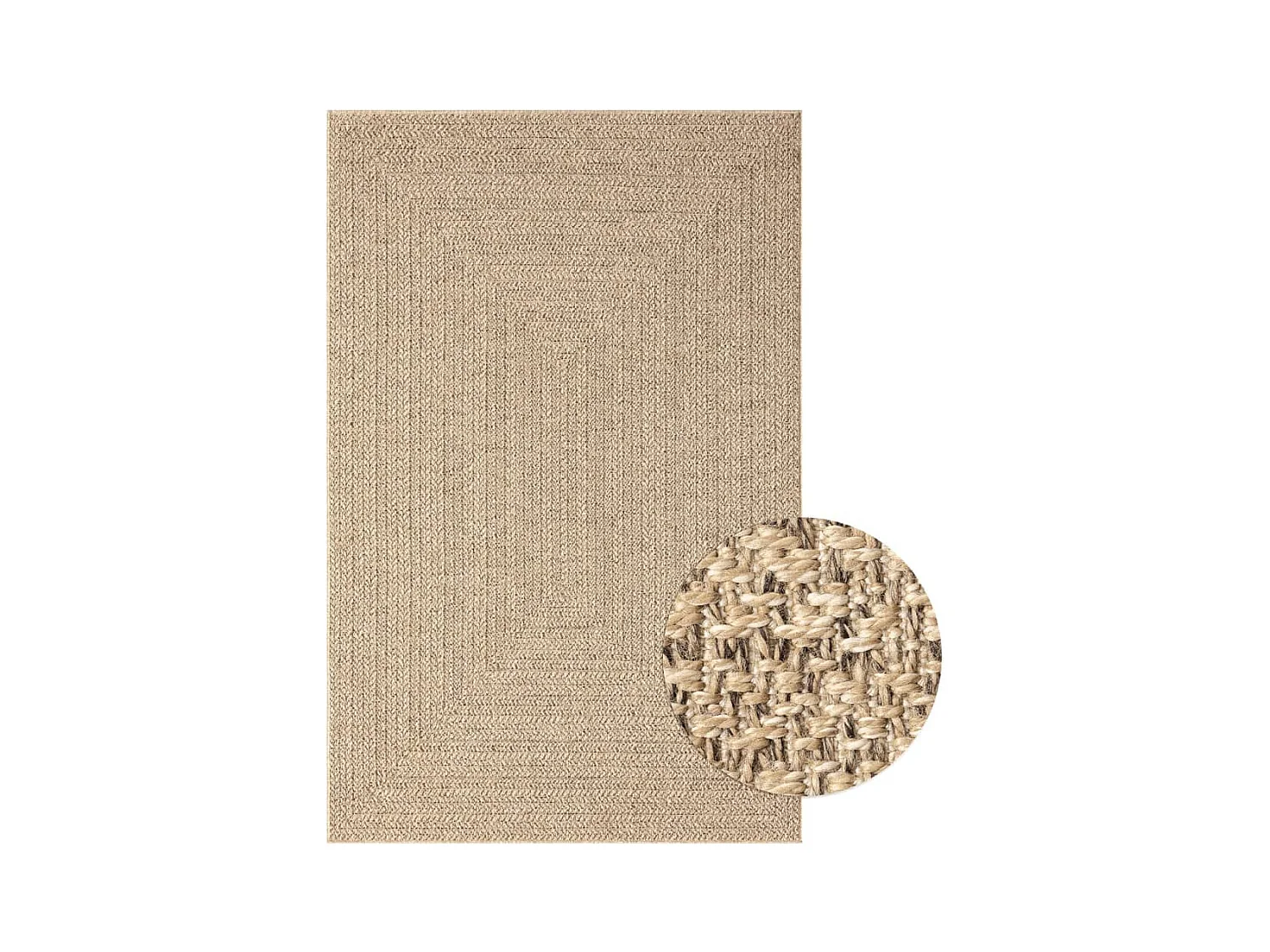 Tapis 200x290 aspect jute intérieur et extérieur