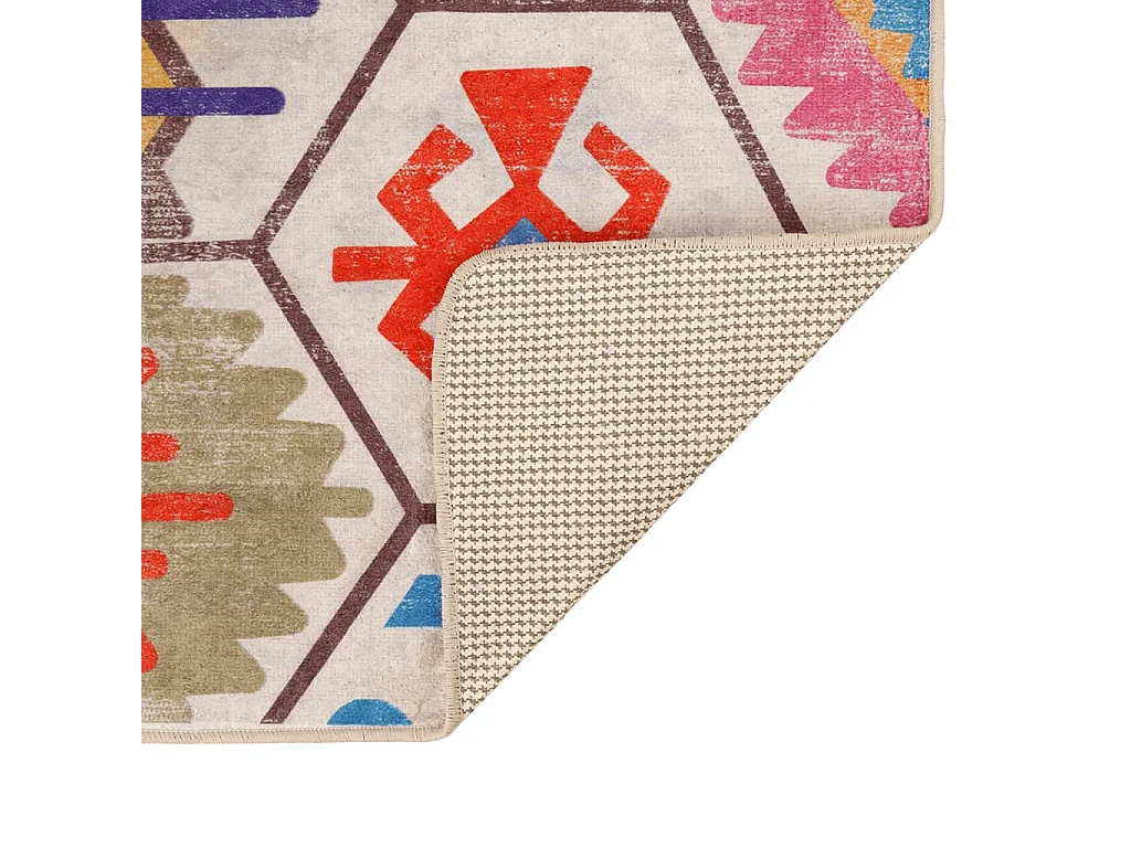 Tapis lavable multicolore 160x230 antidérapant