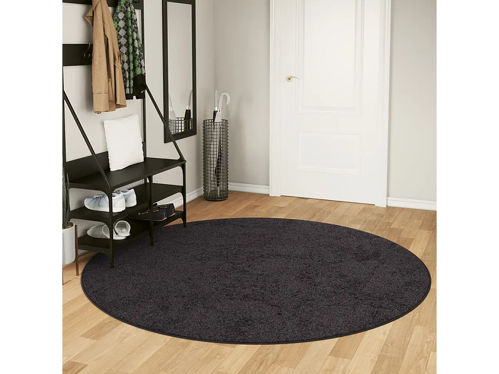 Tapis lavable anthracite Ø 200cm antidérapant