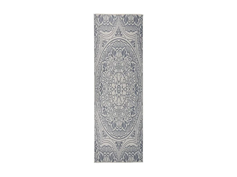 Tapis à tissage plat d'extérieur 80x250 Motif bleu