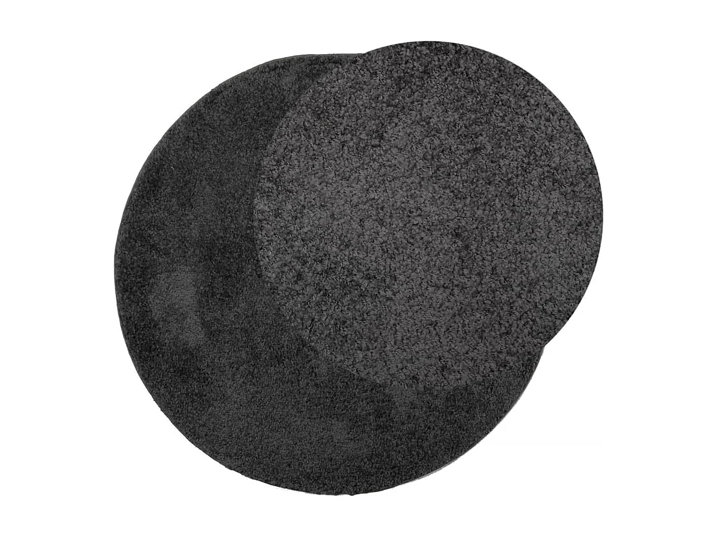 Tapis shaggy à poils longs moderne anthracite Ø 120cm