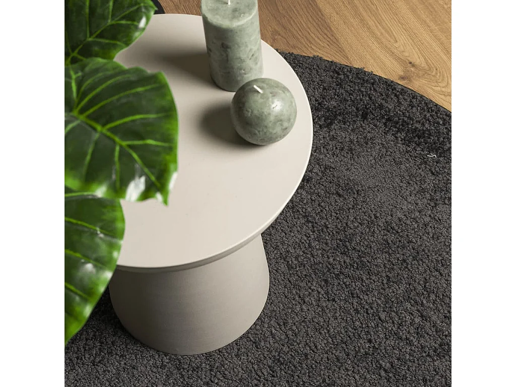 Tapis shaggy à poils longs moderne anthracite Ø 120cm