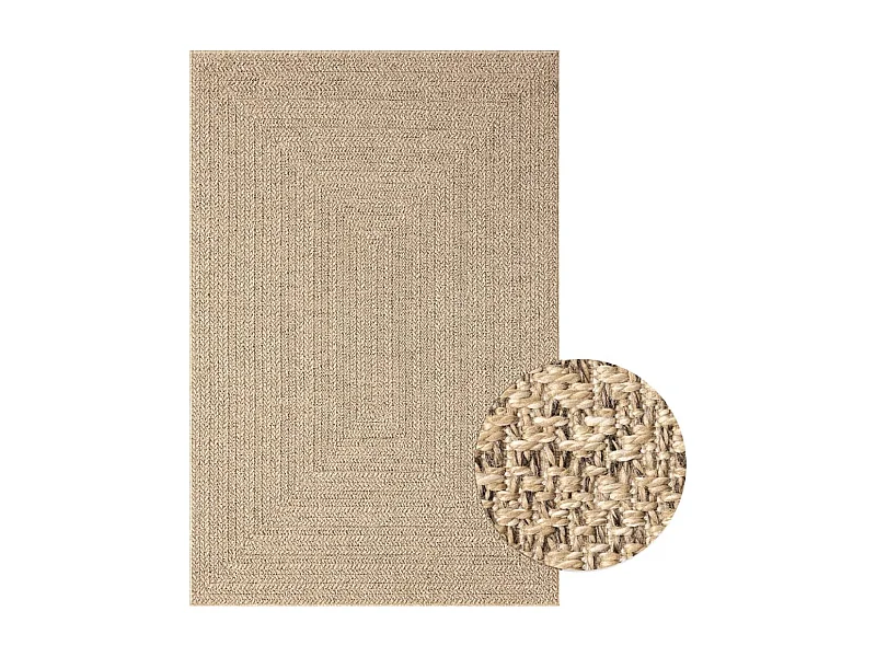 Tapis 140x200 aspect jute intérieur et extérieur