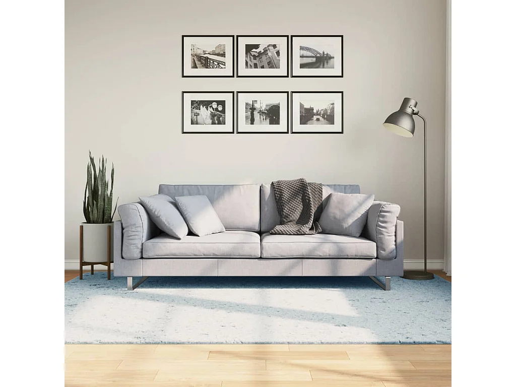 Tapis HUARTE à poils courts doux et lavable bleu 160x230