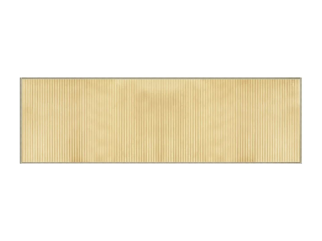 Tapis rectangulaire naturel clair 60x200 bambou