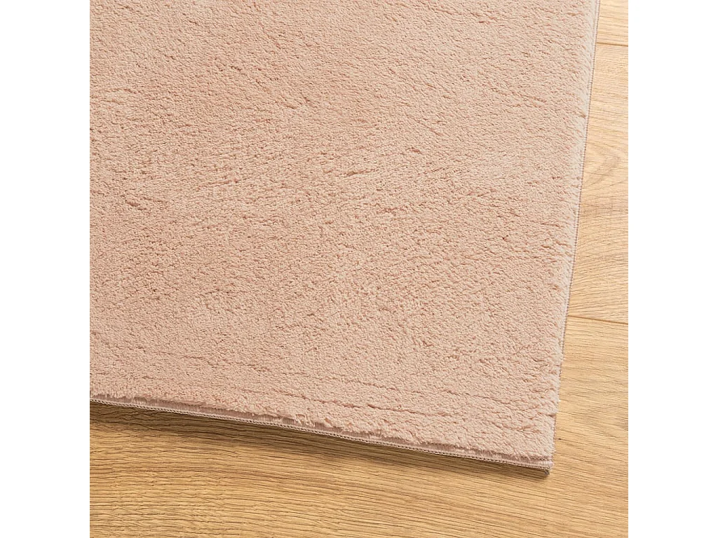 Tapis HUARTE à poils courts doux lavable rouge clair 80x200