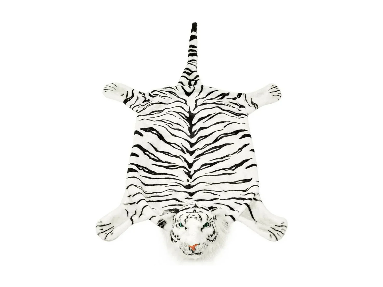 Tapis en peluche en forme de tigre 144cm Blanc