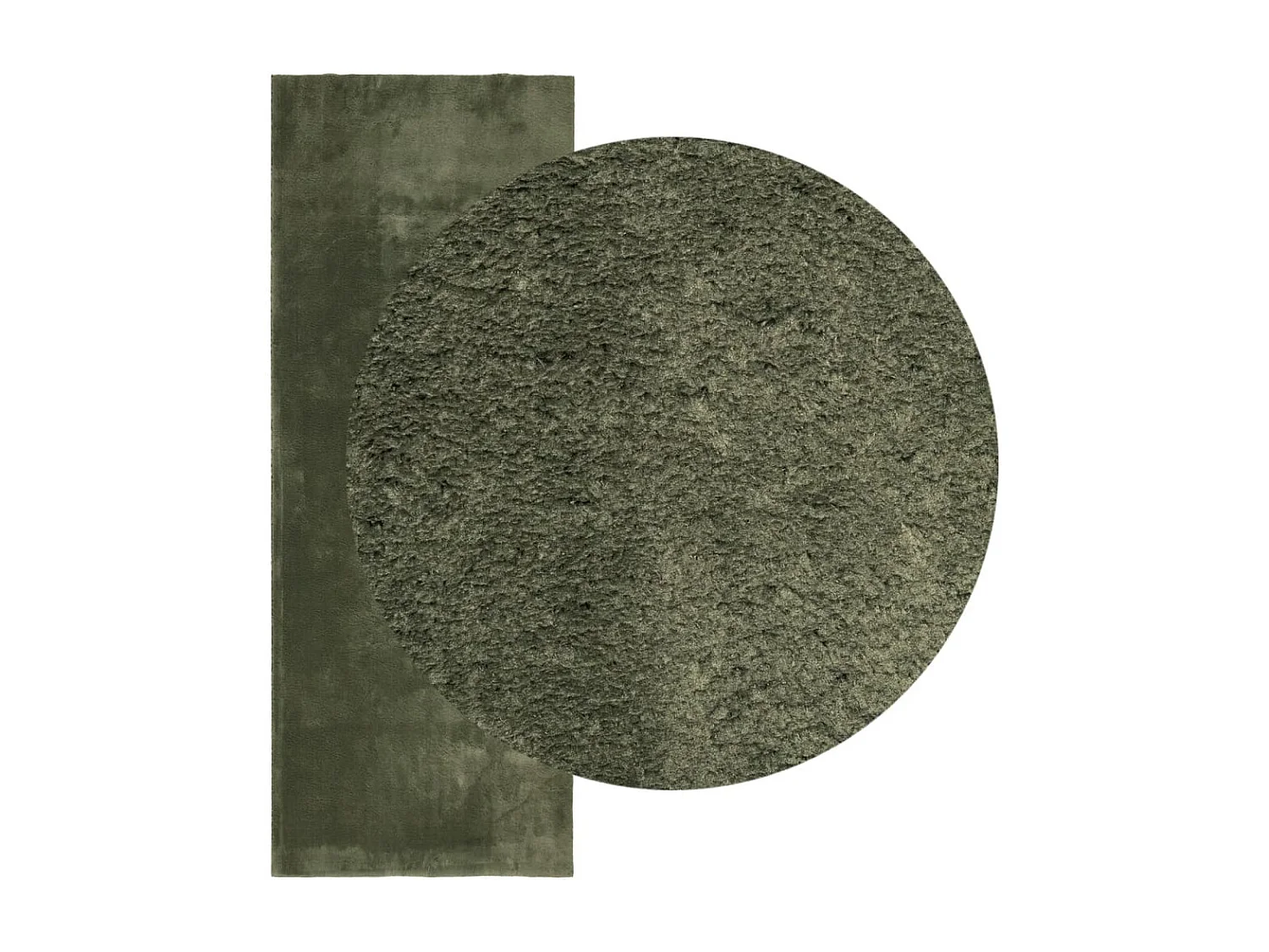 Tapis HUARTE à poils courts doux et lavable vert forêt 80x200