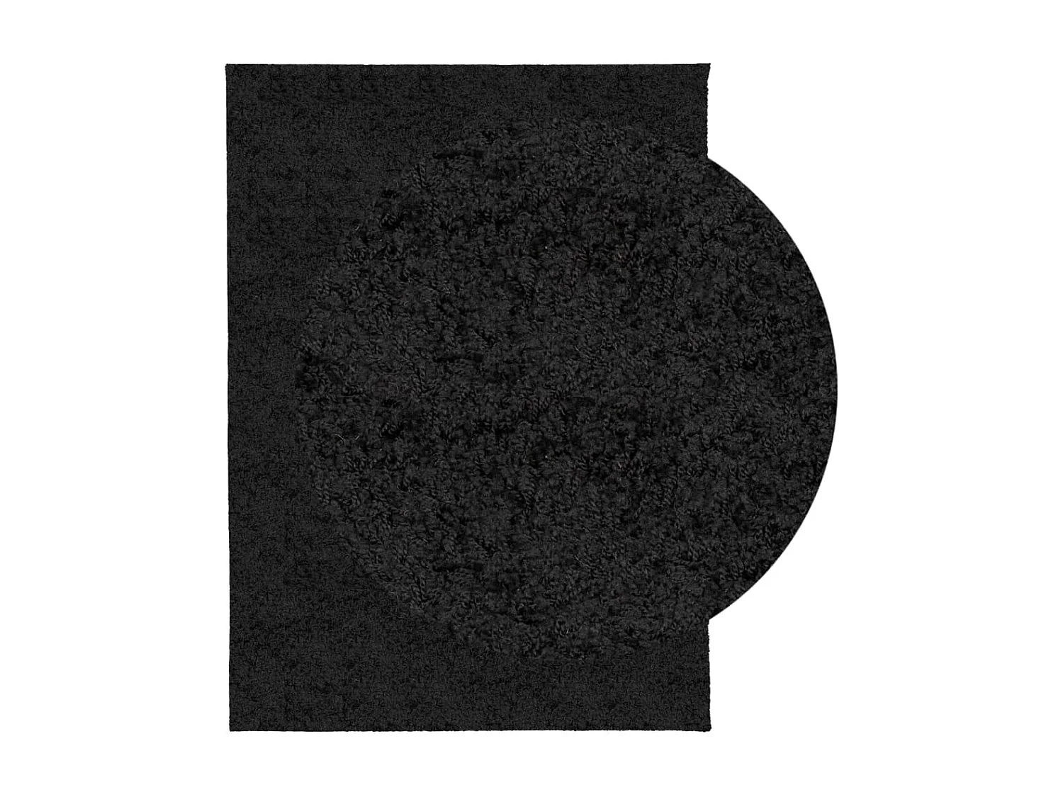 Tapis shaggy à poils longs moderne noir 140x200