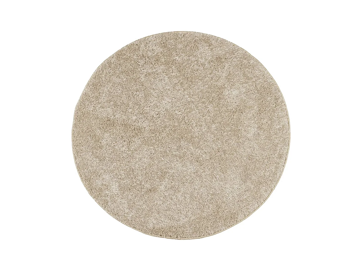 Tapis ISTAN à poils longs aspect brillant beige Ø 80cm