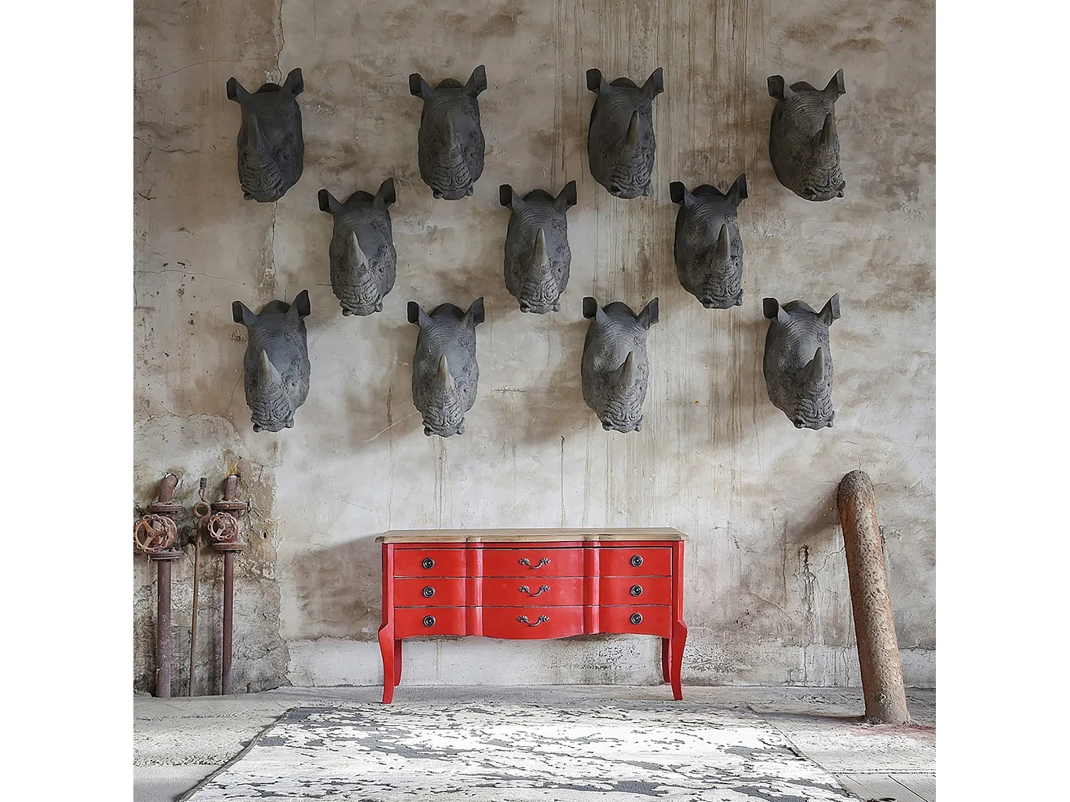 Alfombra colonial de chenilla negra Aggie