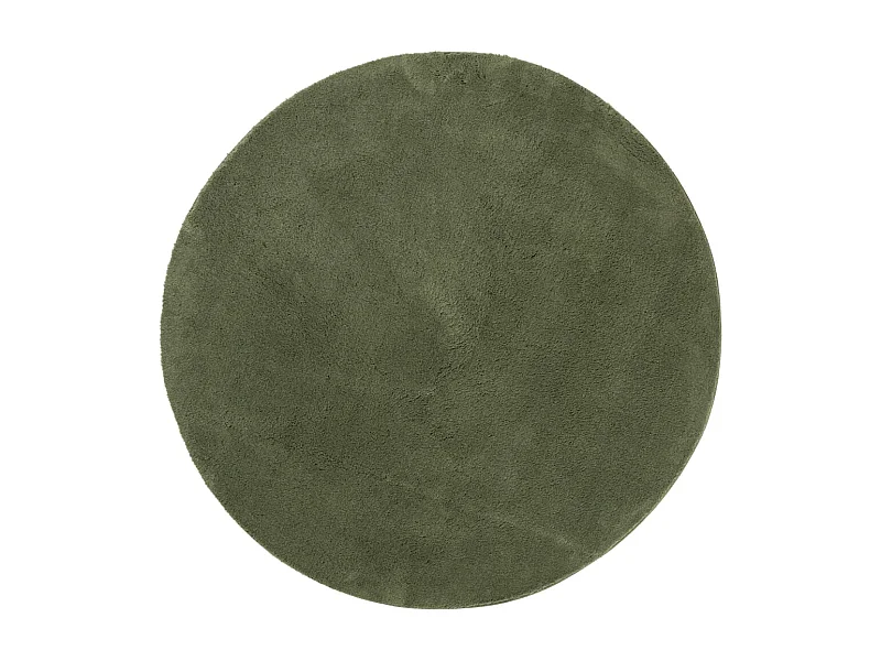 Tapis HUARTE à poils courts doux et lavable vert forêt Ø 120cm