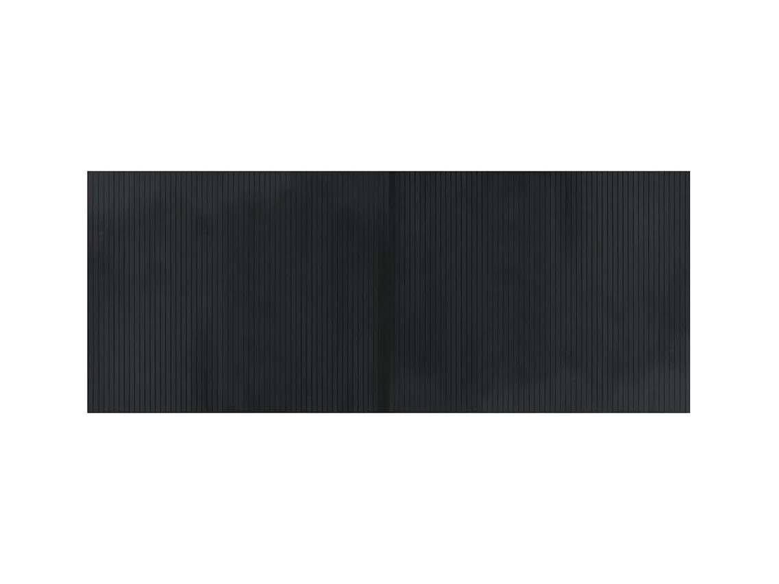 Tapis rectangulaire noir 80x200 bambou