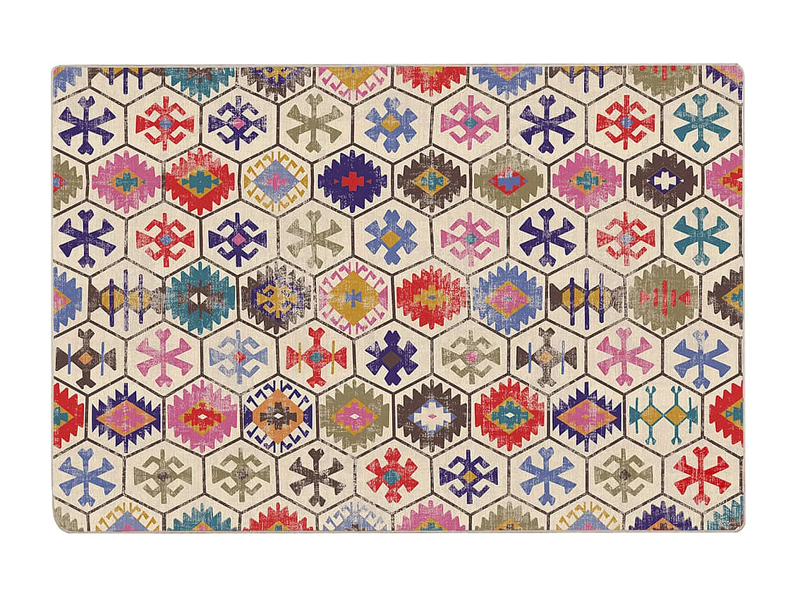 Tapis lavable multicolore 190x300 antidérapant