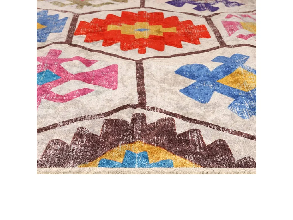 Tapis lavable multicolore 190x300 antidérapant