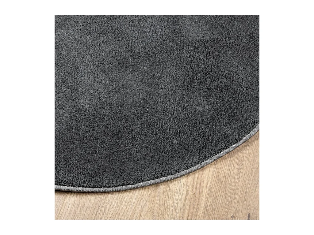vidaXL Alfombra de pelo corto OVIEDO gris antracita Ø 120 cm