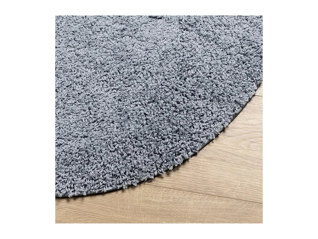 Tapis shaggy à poils longs moderne bleu Ø 80cm