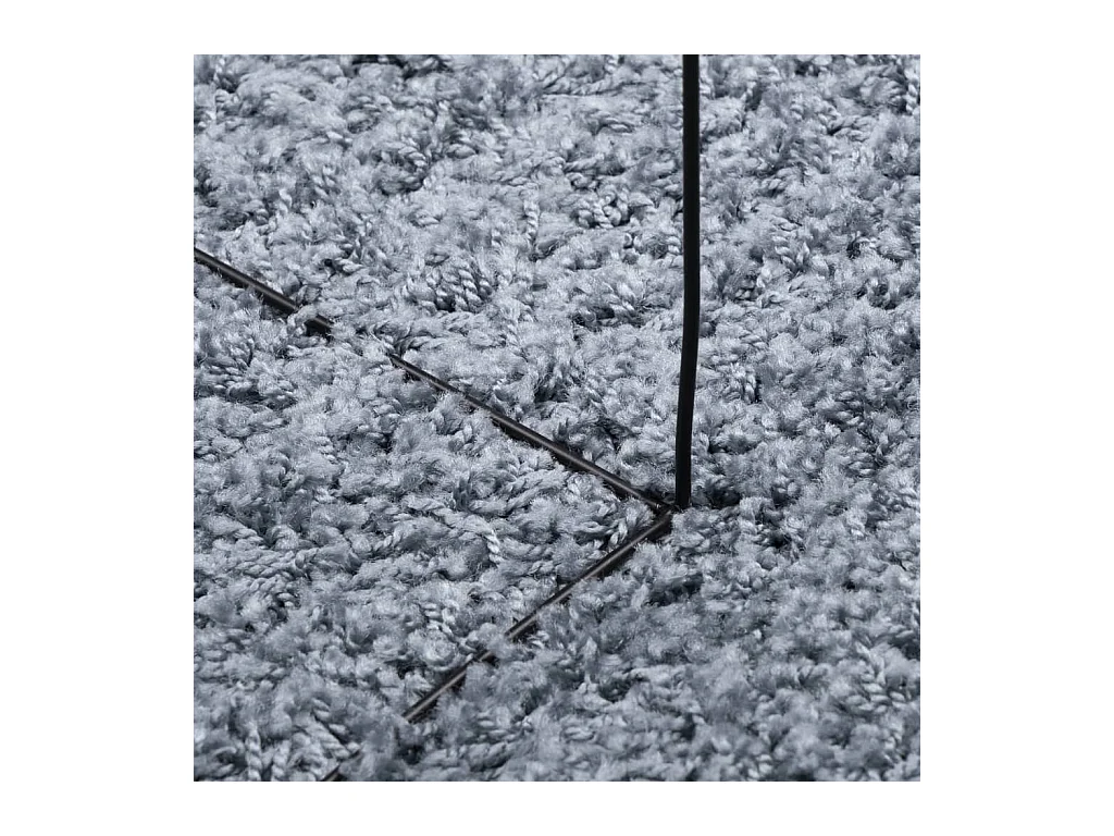 Tapis shaggy à poils longs moderne bleu Ø 80cm