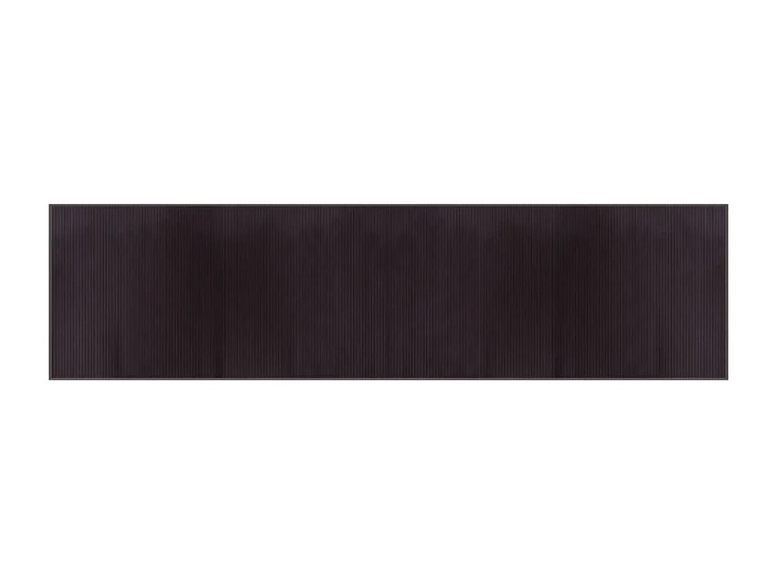 Tapis rectangulaire marron foncé 100x400 bambou