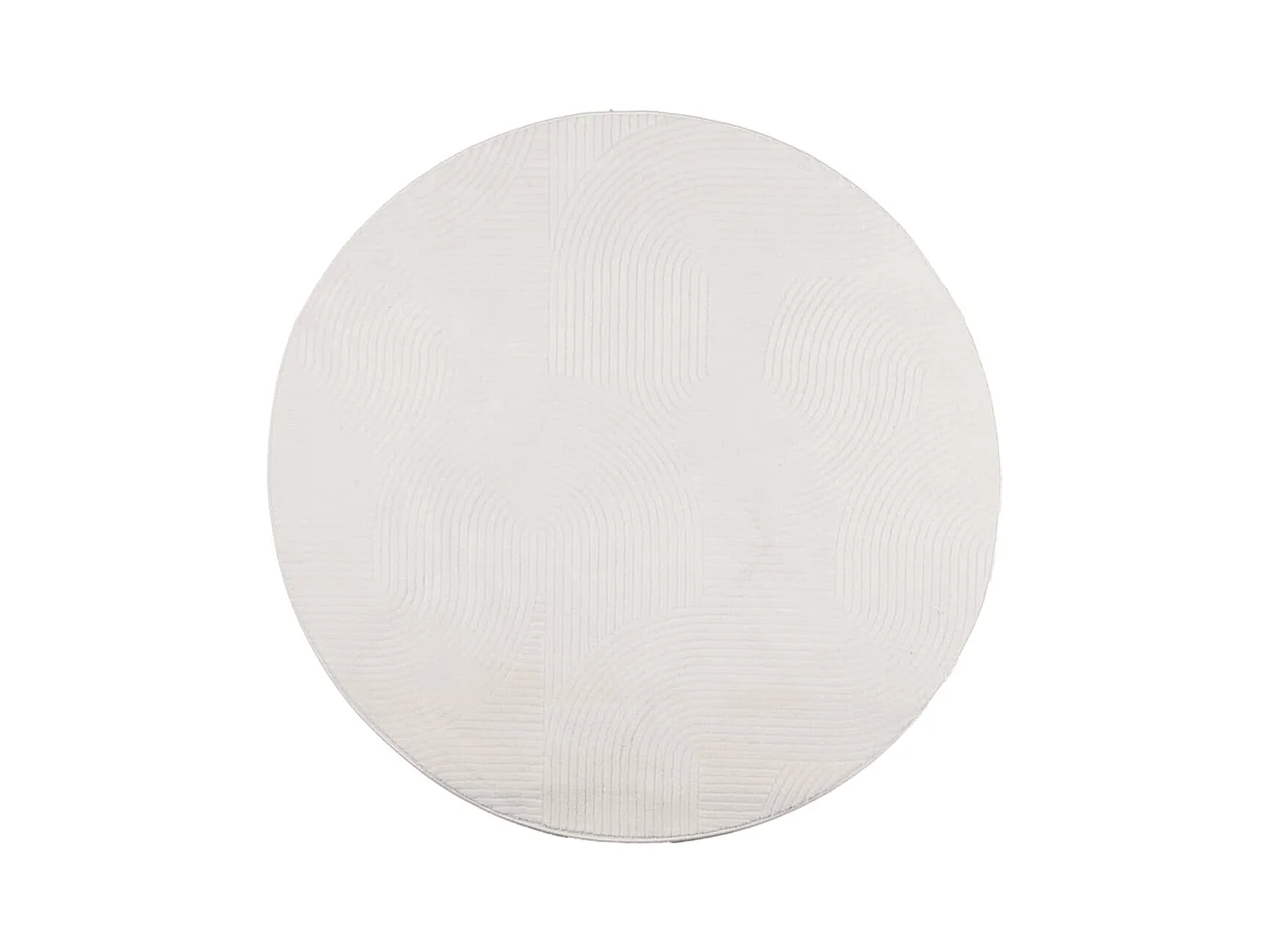 Tapis IZA poils courts style scandinave crème Ø 80cm