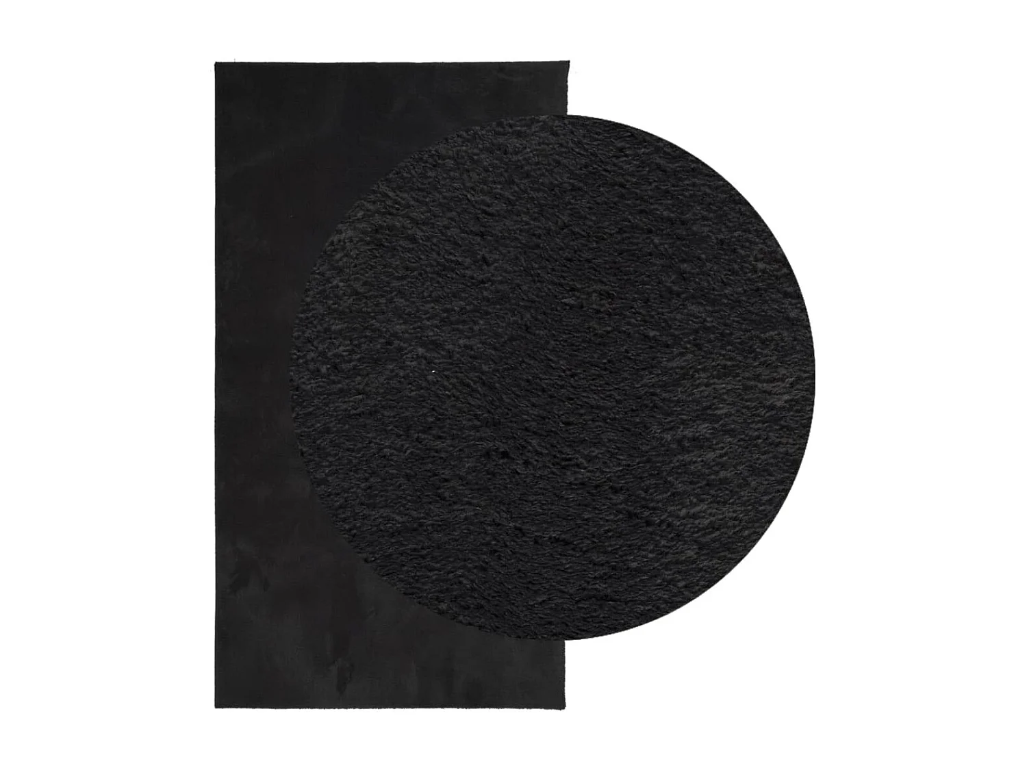 Tapis HUARTE à poils courts doux et lavable noir 60x110