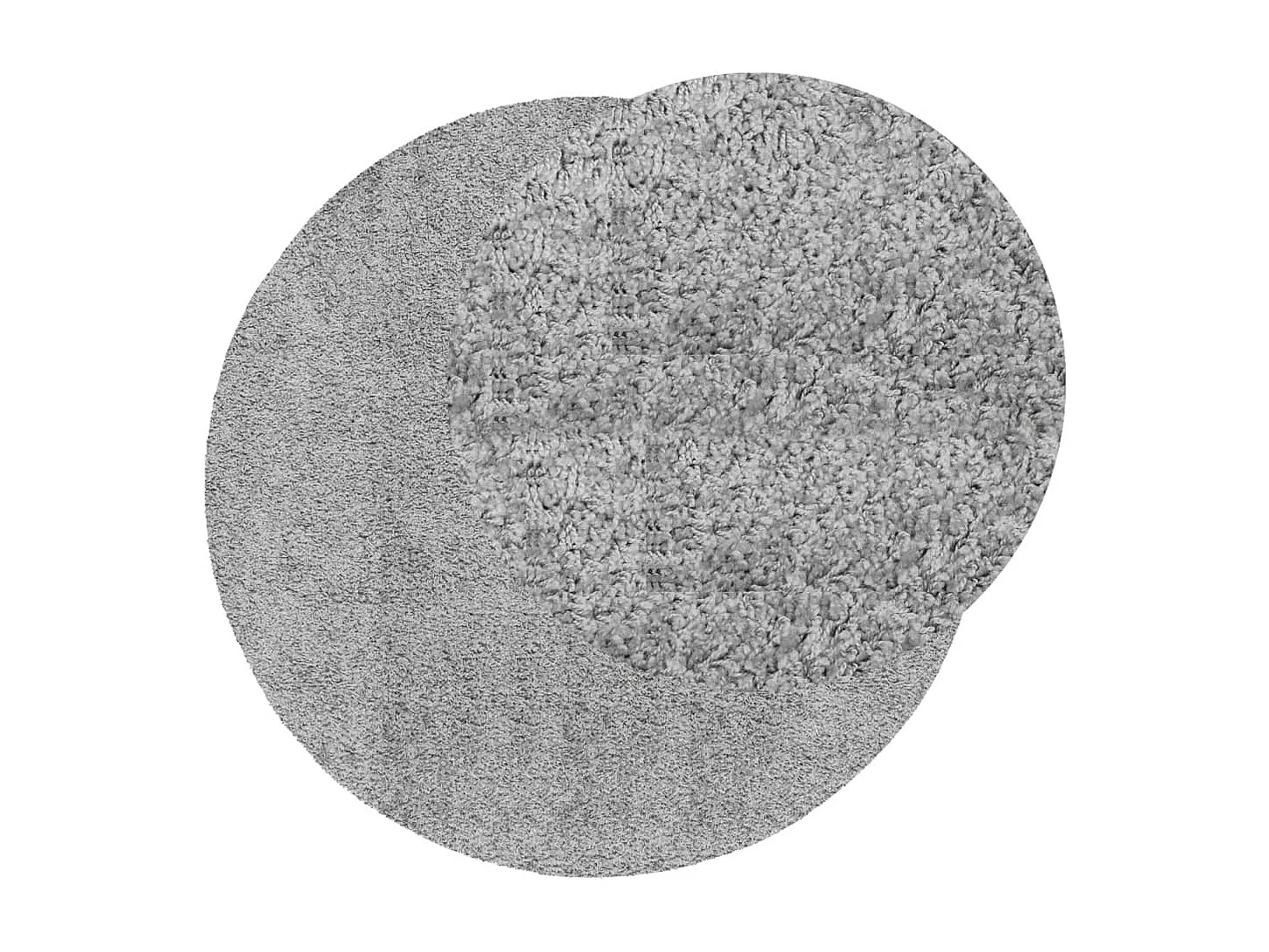Tapis shaggy à poils longs moderne gris Ø 100cm