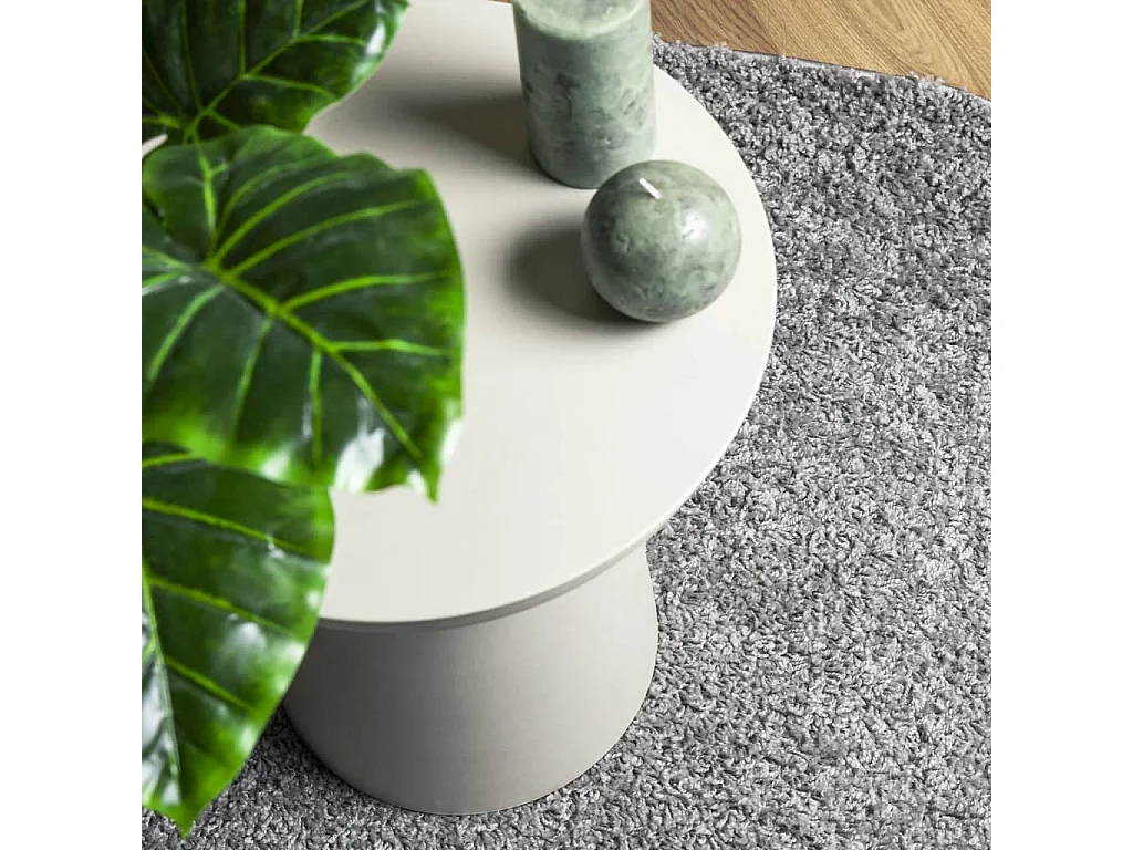 Tapis shaggy à poils longs moderne gris Ø 100cm