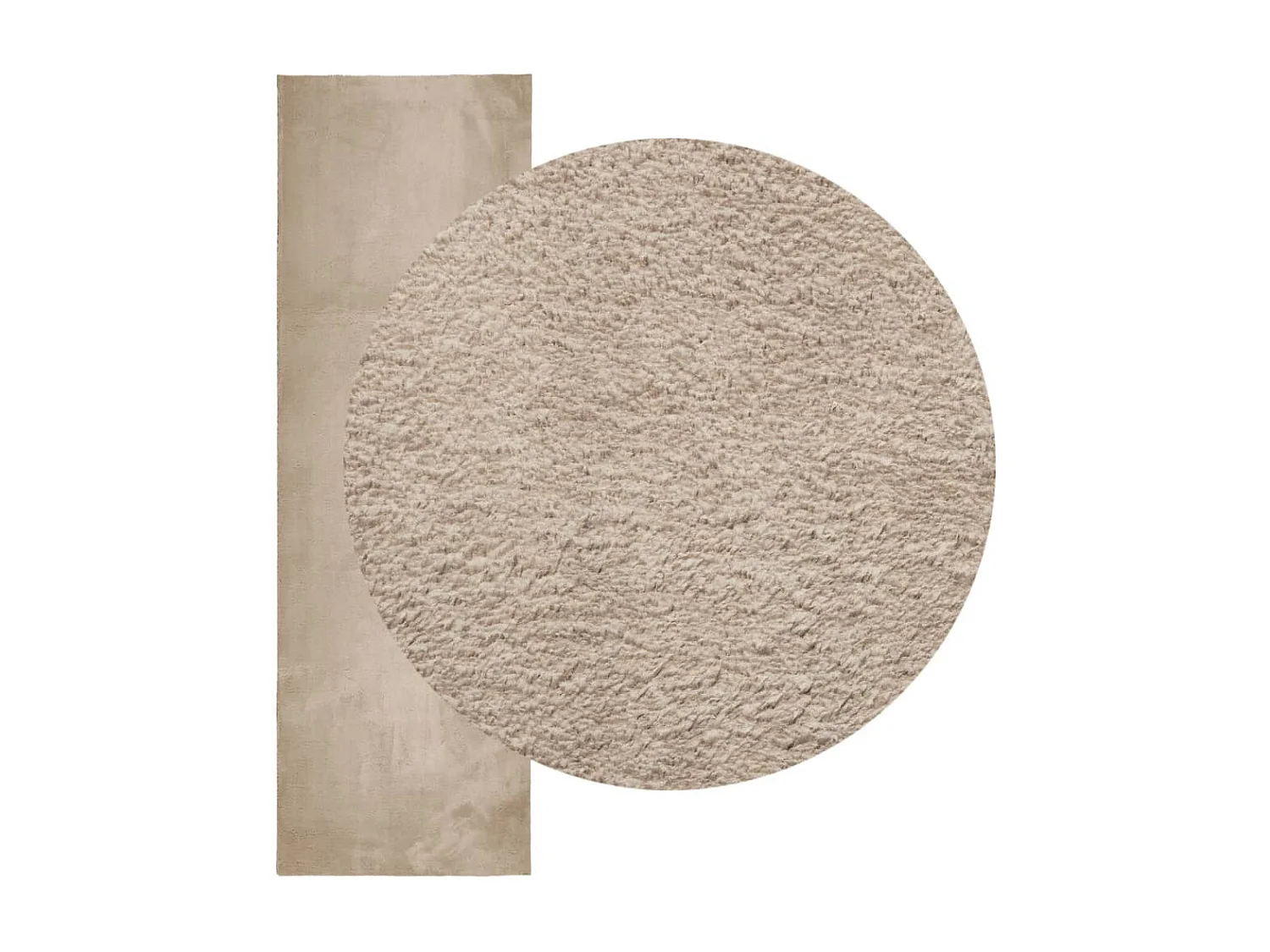 Tapis HUARTE à poils courts doux et lavable sable 80x250