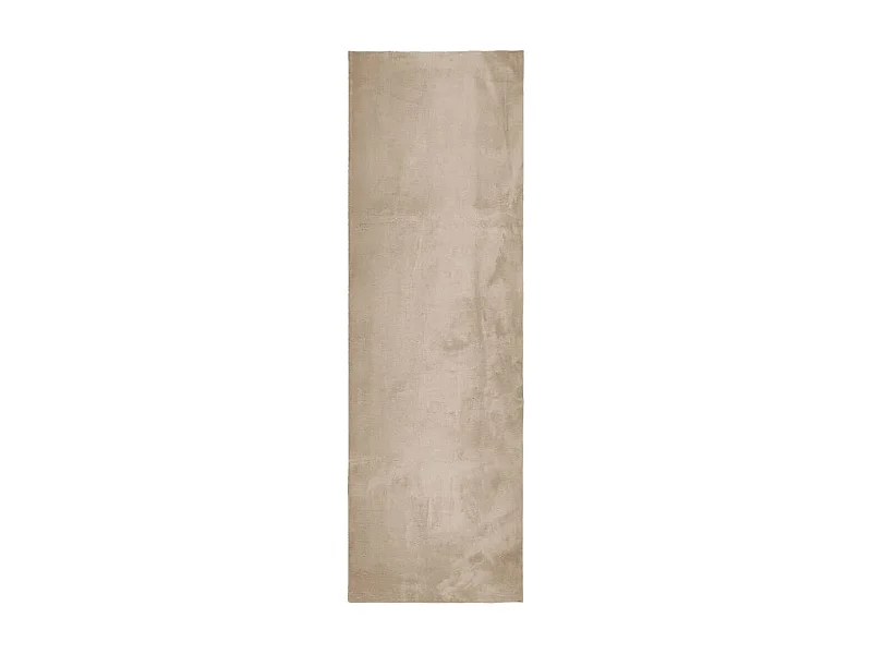 Tapis HUARTE à poils courts doux et lavable sable 80x250