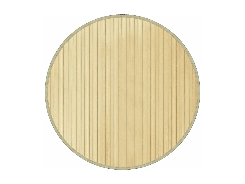 Tapis rond naturel clair 100cm bambou